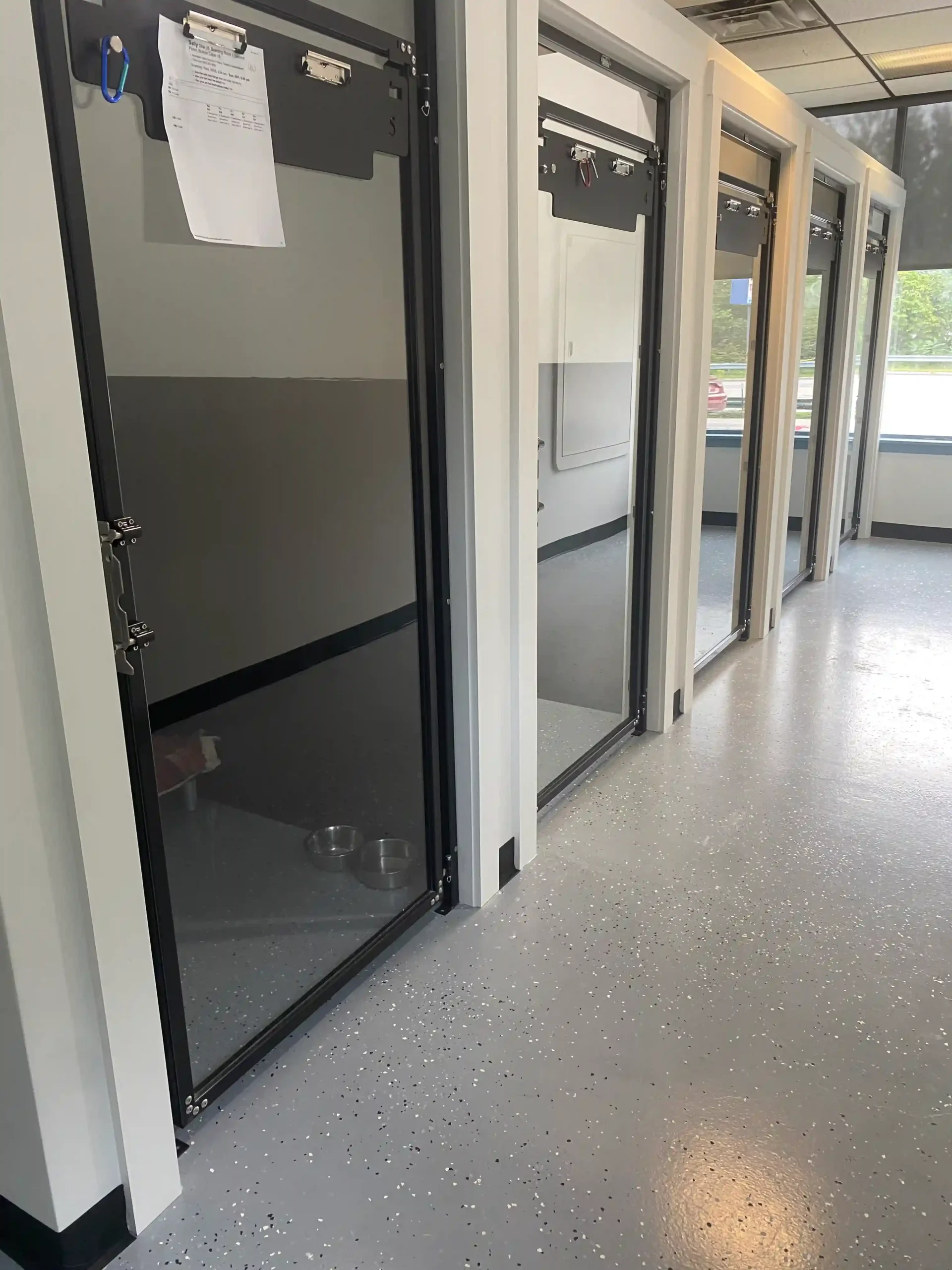 boarding rooms in hallway