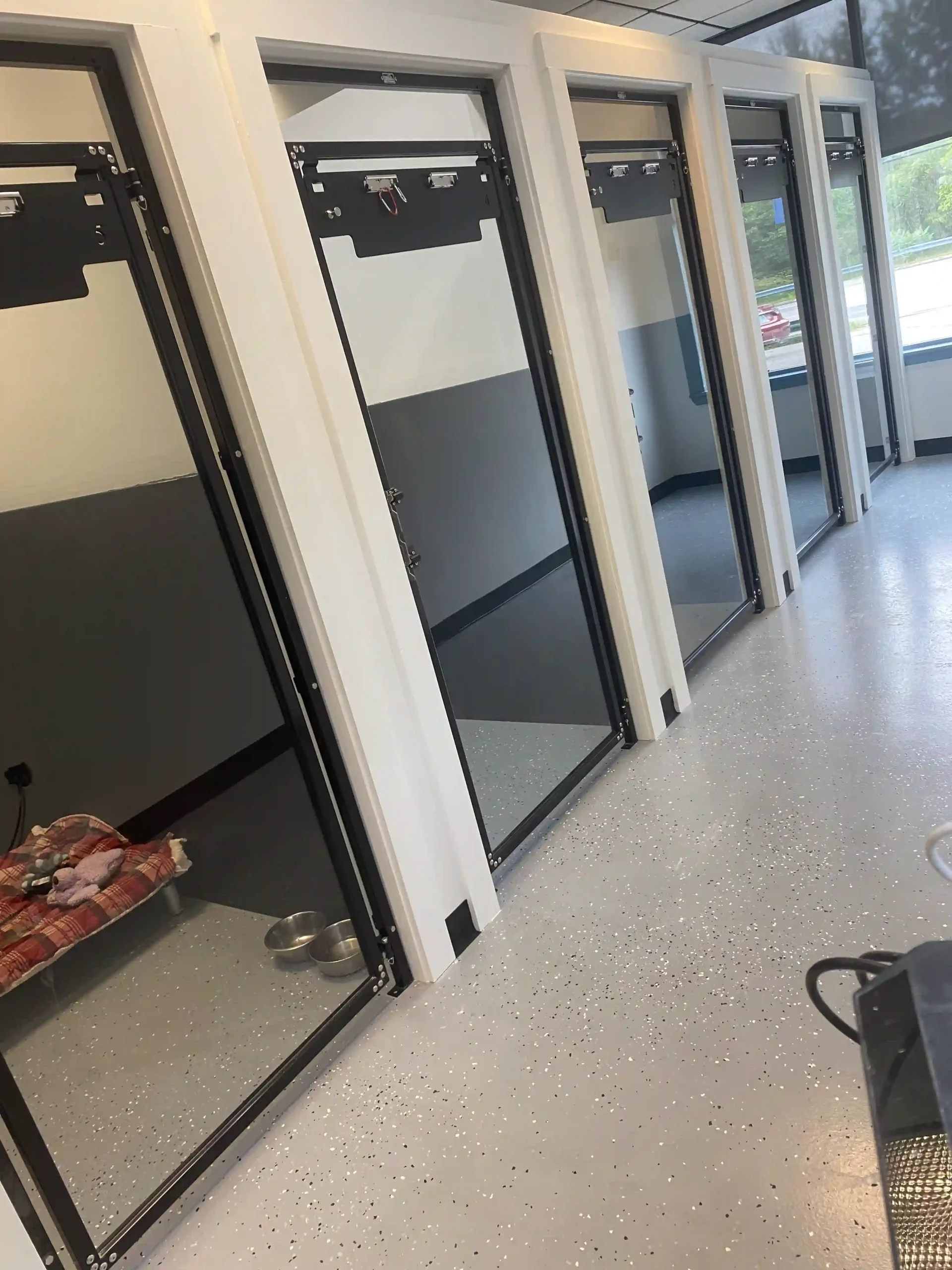 boarding rooms in hallway