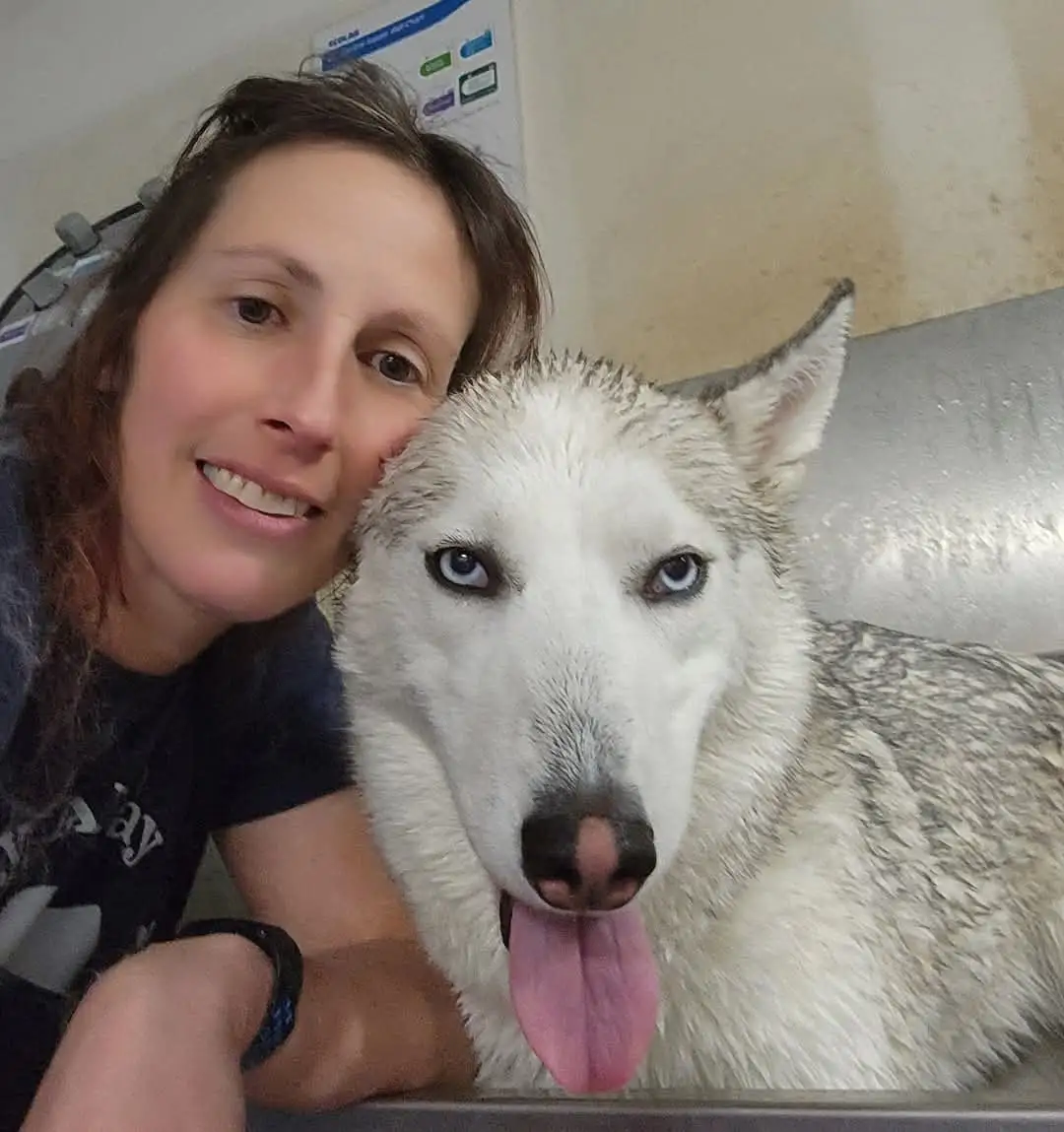 selfie with a husky
